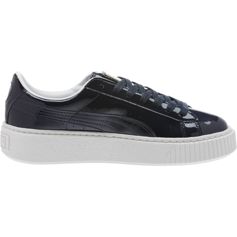 puma women's basket platform patent fashion sneaker