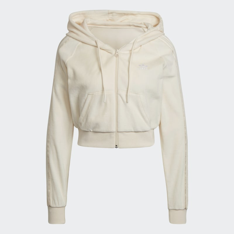 adidas loungewear cropped full zip hoodie