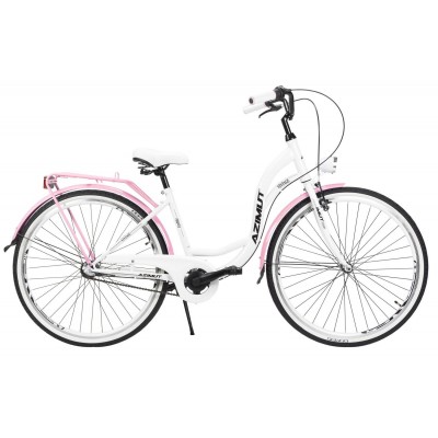 Dviratis AZIMUT Vintage 28 3-speed 2023 white-pink shiny - Miesto dviračiai