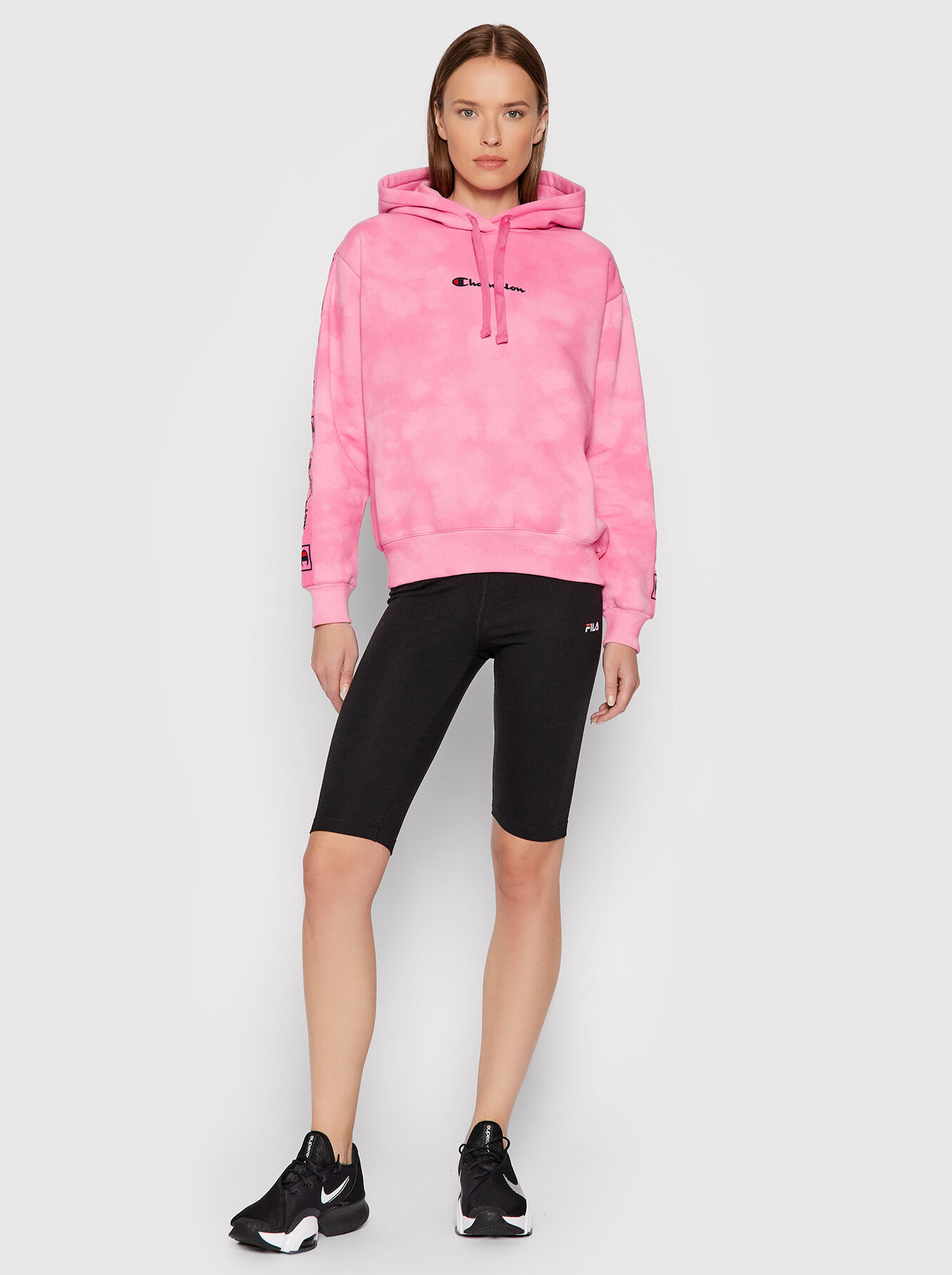 Ellesse tie best sale dye hoodie pink