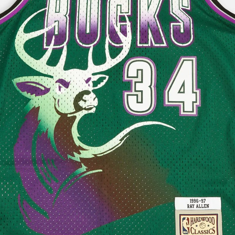 Men's Mitchell & Ness Ray Allen Green Milwaukee Bucks 1996