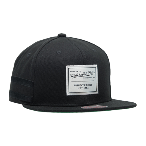 Mitchell & Ness box logo snapback cap in black