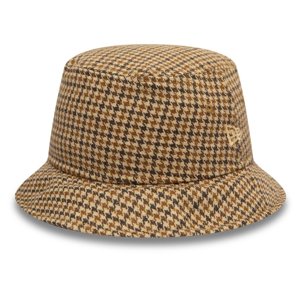 NEW ERA HOUNDSTOOTH CHECK BEIGE BUCKET HAT | SPORTGURU.EU