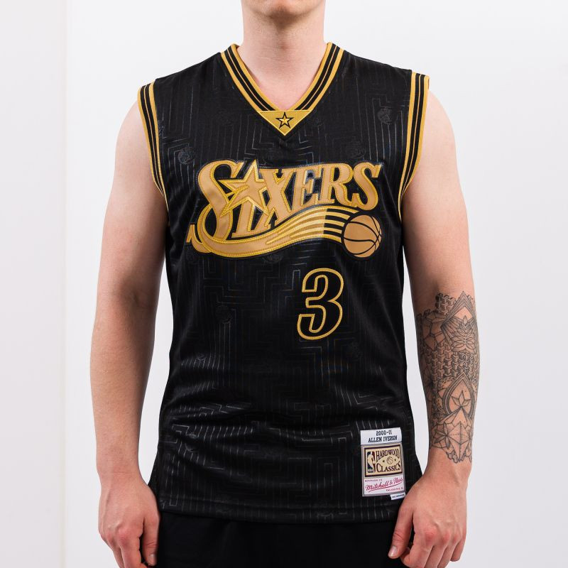 Mitchell & Ness Men's Allen Iverson Philadelphia 76ers Gold