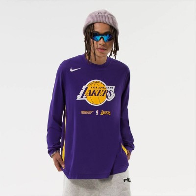 Nike Dri-FIT NBA Los Angeles Lakers LS krepšinio T-Shirt - T-Shirts