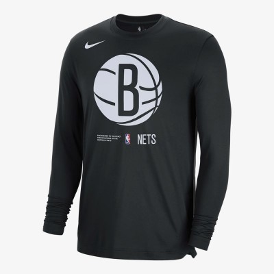 Nike Dri-FIT NBA Brooklyn Nets LS krepšinio T-Shirt - T-Shirts