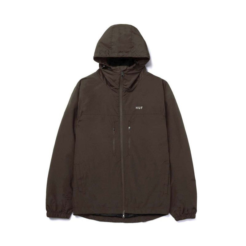 HUF ESSENTIALS ZIP STANDARD SHELL JACKET CHOCOLATE | SPORTGURU.EU