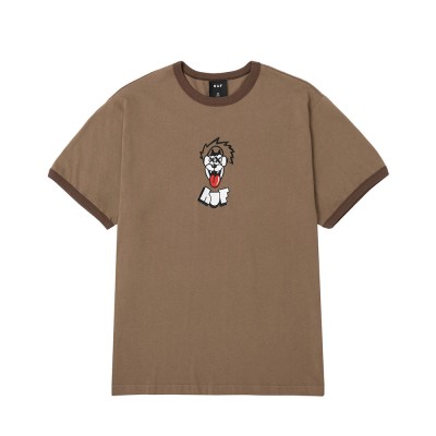 HUF Party Wolf Relaxed Fit Ringer laisvalaikio T-Shirt - T-krekls