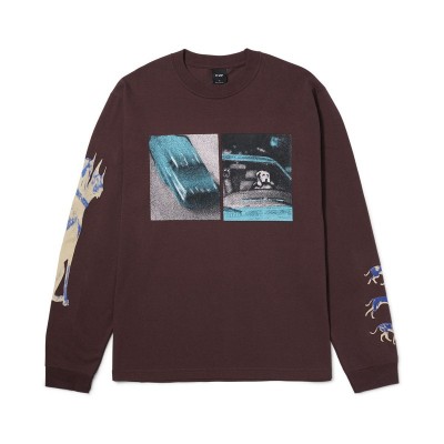 HUF Red Means Go Longsleeve Eggplant