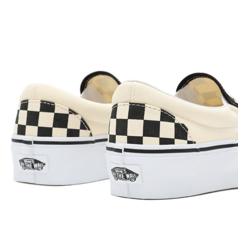 vans slip on platform checkerboard