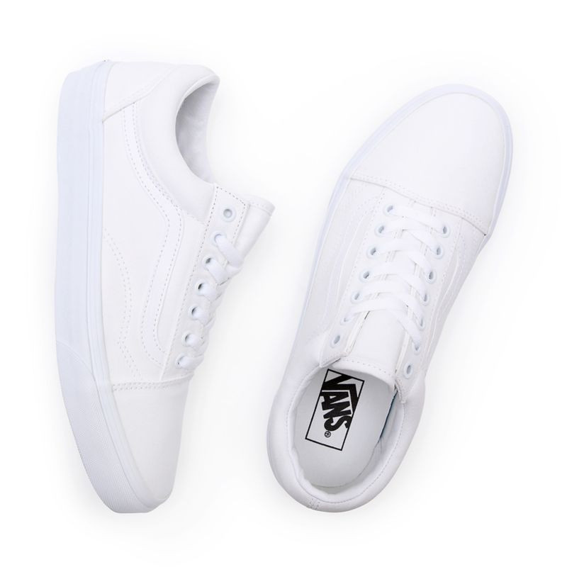 womens all white old skool vans