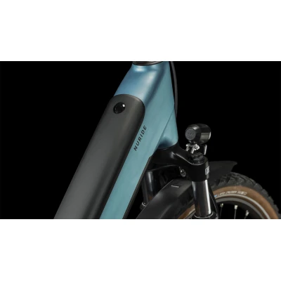 Elektrinis dviratis Cube Nuride Hybrid Performance 500 Allroad Easy Entry metalblue'n'red 2023